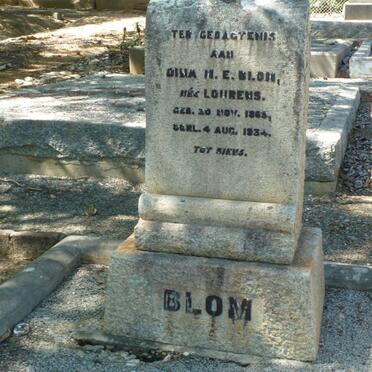 BLOM Dina M.E. nee LOURENS 1865-1934