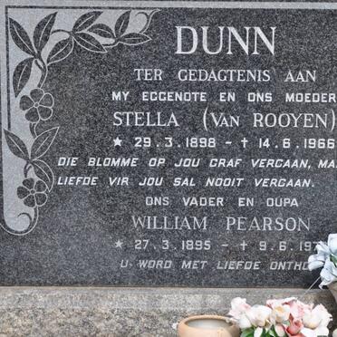 DUNN William Pearson 1895-197? &amp; Stella VAN ROOYEN 1898-1966