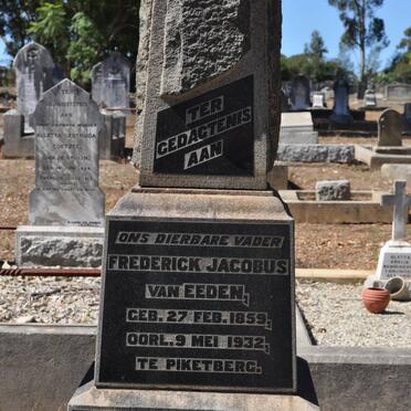 EEDEN Frederick Jacobus, van 1859-1932 &amp; Susanna Catherina Maria COETZEE 1866-1922