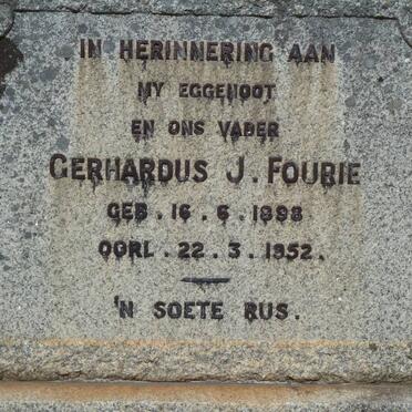 FOURIE Gerhardus J. 1898-1952