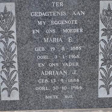 GUNTER Adriaan J. 1888-1966 &amp; Maria E. 1885-1965