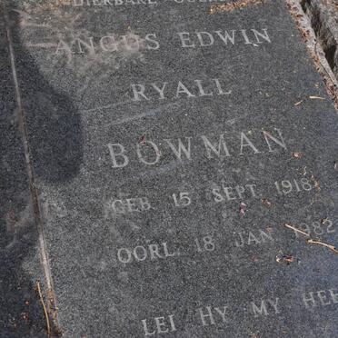BOWMAN Angus Edwin Ryall 1918-1982