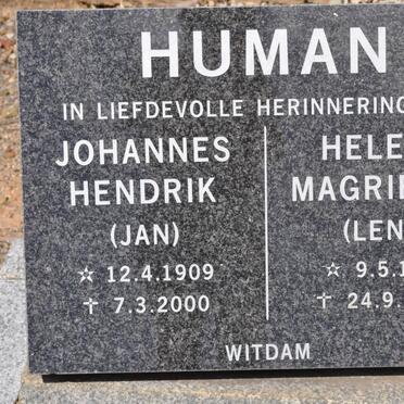 HUMAN Johannes Hendrik 1909-2000 &amp; Helena Magrietha 1918-2000