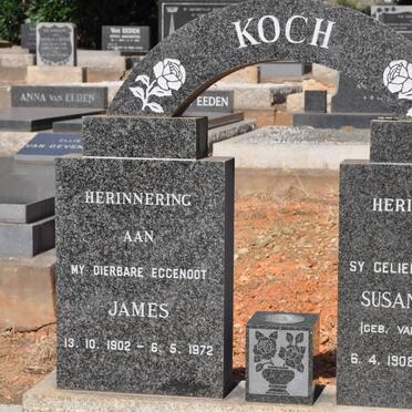 KOCH James 1902-1972 &amp; Susanna M.E. VAN DEVENTER 1908-1984