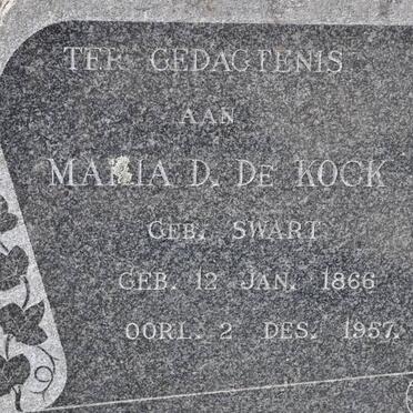 KOCK Maria D., de nee SWART 1866-1957