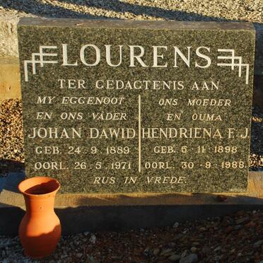 LOURENS Johan Dawid 1889-1971 &amp; Hendriena F.J. 1898-1988