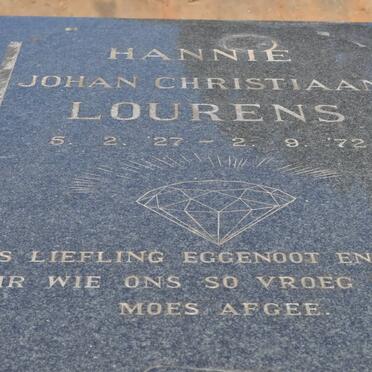 LOURENS Johan Christiaan 1927-1972