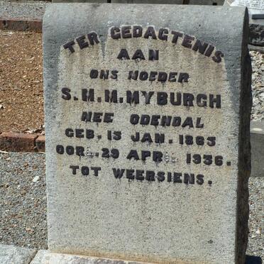 MYBURGH S.M.M. nee ODENDAL 1865-1936