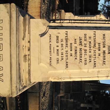 MURRAY John Watson 1839-1910 &amp; Jane Mary FINNICK 1839-1911