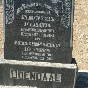 ODENDAAL Willem Johan 1850-1917 &amp; Johanna Susanna 1863-1942