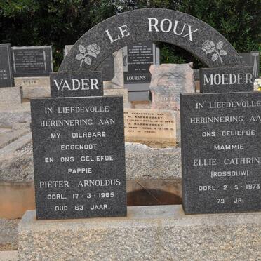 ROUX Pieter Arnoldus, le -1965 &amp; Ellie Cathrine ROSSOUW -1973