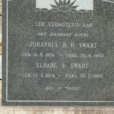 SWART Johannes B.H. 1874-1960 &amp; Elsabe S. 1878-1960