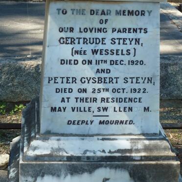 STEYN Peter Gysbert -1922 &amp; Gertrude WESSELS -1920