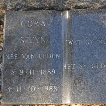 STEYN Cora nee VAN EEDEN 1889-1988