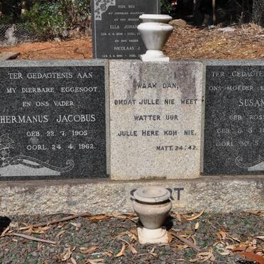 SWART Hermanus Jacobus 1905-1962 &amp; Susanna ROSSOUW 1910-1977