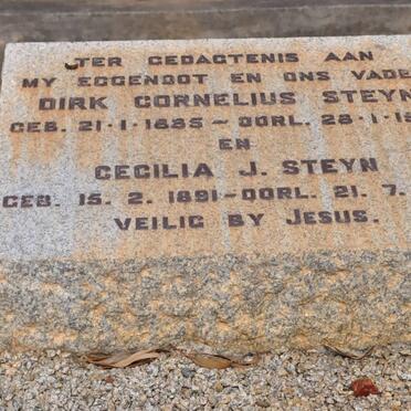 STEYN Dirk Cornelius 1885-1965 &amp; Cecilia J. 1891-1971