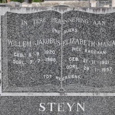 STEYN Willem Jakobus 1920-1966 &amp; Elizabeth Maria RADEMAN 1921-1957