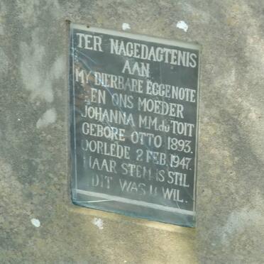 TOIT Johanna M.M., du nee OTTO 1893-1947