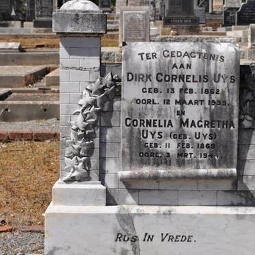 UYS Dirk Cornelis 1862-1939 &amp; Cornelia Magretha UYS 1869-1944