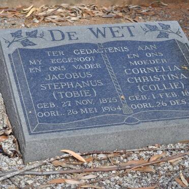 WET Jacobus Stephanus, de 1875-1964 &amp; Cornelia Christina 1885-1973