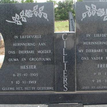CILLIERS Fred 1906-1983 &amp; Hester 1905-1989