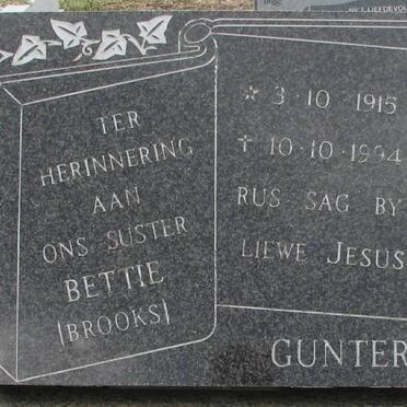 GUNTER Bettie nee BROOKS 1915-1994