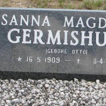 GERMISHUYS Susanna Magdalena nee OTTO 1909-1992