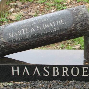 HAASBROEK Martha H. 1901-1977