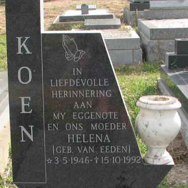 KOEN Helena nee VAN EEDEN 1946-1992