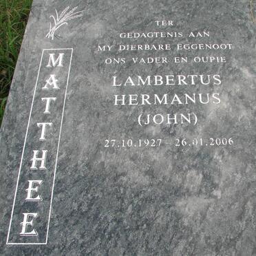 MATTHEE Lambertus Hermanus 1927-2006