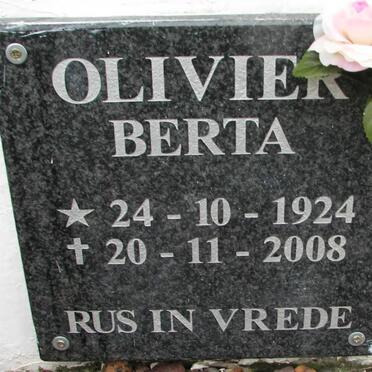 OLIVIER Berta 1924-2008