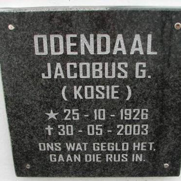 ODENDAAL Jacobus G. 1926-2003