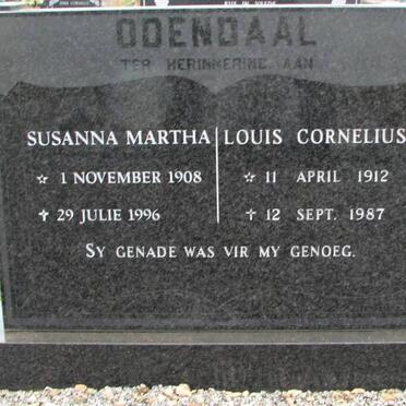 ODENDAAL Louis Cornelius 1912-1987 &amp; Susanna Martha 1908-1996
