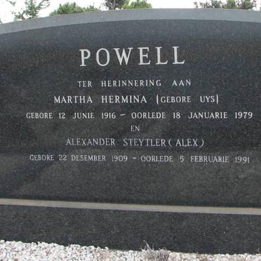 POWELL Alexander Steytler 1909-1991 &amp; Martha Hermina UYS 1916-1979