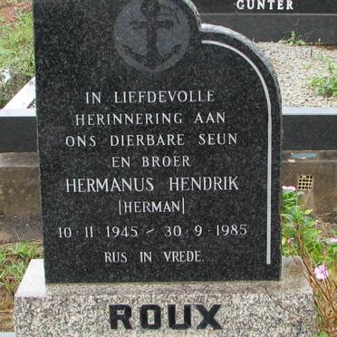 ROUX Hermanus Hendrik 1945-1985
