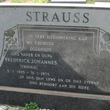 STRAUSS Frederick Johannes 1925-1975