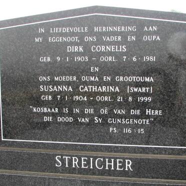 STREICHER Dirk Cornelis 1903-1981 &amp; Susanna Catharina SWART 1904-1999