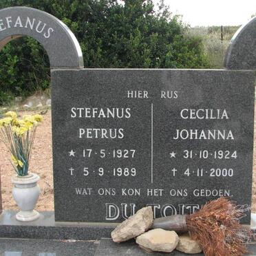 TOIT Stefanus Petrus, du 1927-1989 &amp; Cecilia Johanna 1924-2000