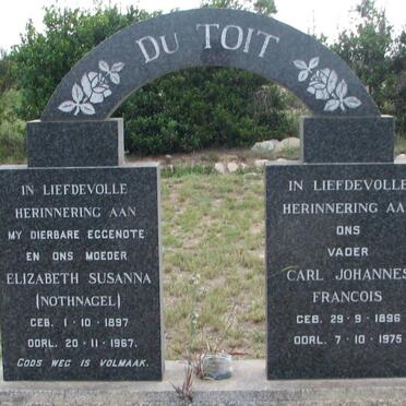 TOIT Carl Johannes Francois, du 1896-1975 &amp; Elizabeth Susanna NOTHNAGEL 1897-1967