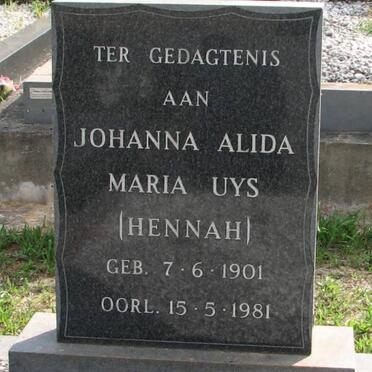 UYS Johanna Alida Maria 1901-1981