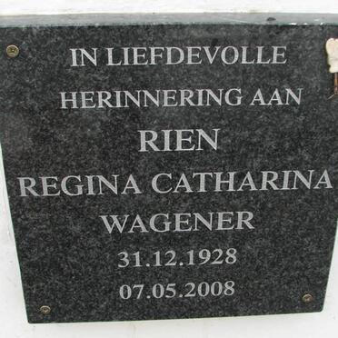 WAGENER Rien Regina Catharina 1928-2008