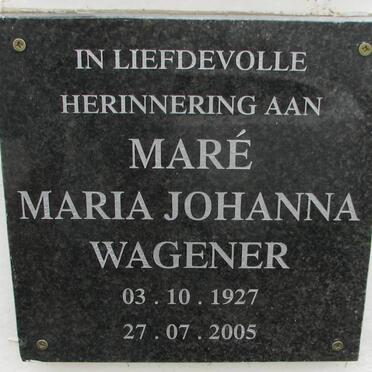 WAGENER Mare Maria Johanna 1927-2005