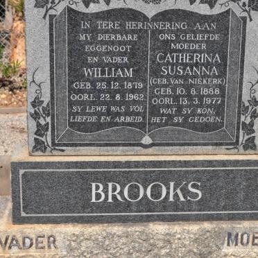 BROOKS William 1879-1962 &amp; Catherina Susanna VAN NIEKERK 1888-1977