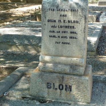 BLOM Dina M.E. nee LOURENS 1865-1934