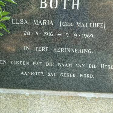 BOTH Elsa Maria nee MATTHEE 1916-1969