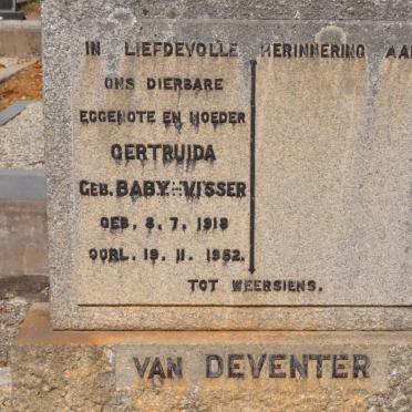 DEVENTER Gertruida, van nee VISSER 1918-1952