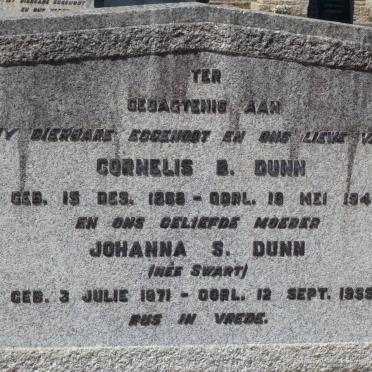 DUNN Cornelis B. 1868-1947 &amp; Johanna S. SWART 1871-1955