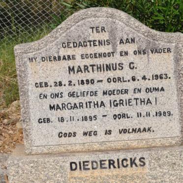 DIEDERICKS Marthinus C. 1890-1963 &amp; Margaritha 1895-1989