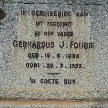 FOURIE Gerhardus J. 1898-1952