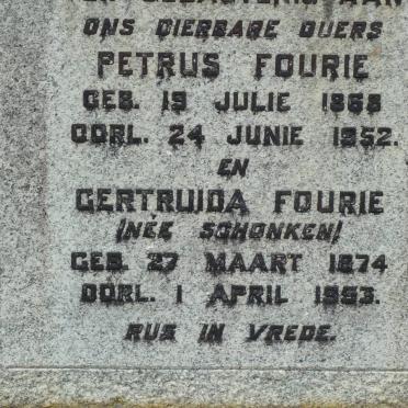 FOURIE Petrus 1868-1952 &amp; Gertruida SCHONKEN 1874-1953
